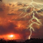 Lightning striking